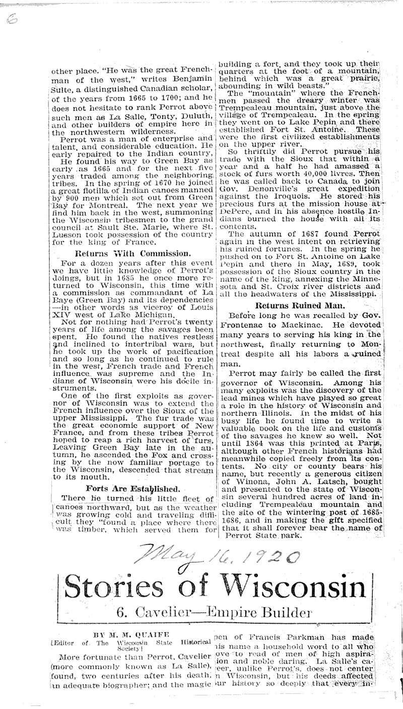  Source: Milwaukee Journal Topics: Government and Politics Date: 1920-05-09