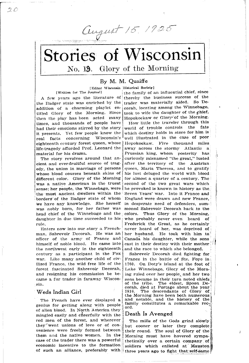  Source: Milwaukee Journal Topics: Indians and Native Peoples Date: 1925-08-15