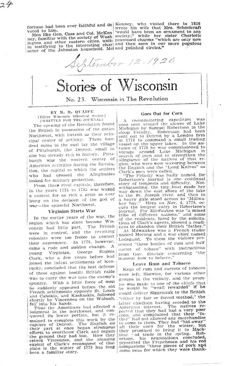  Source: Milwaukee Journal Topics: Wars Date: 1920-09-12