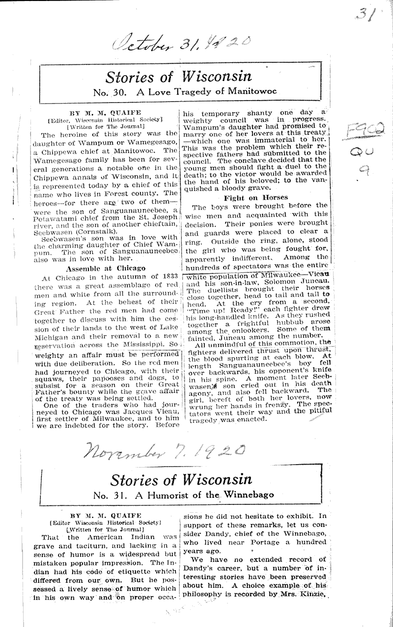  Source: Milwaukee Journal Topics: Indians and Native Peoples Date: 1920-11-07