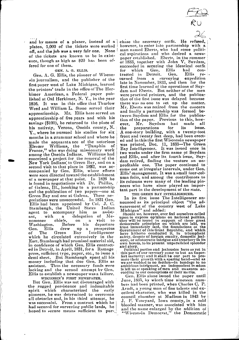 Papers long ago history of early Wisconsin journalism Newspaper