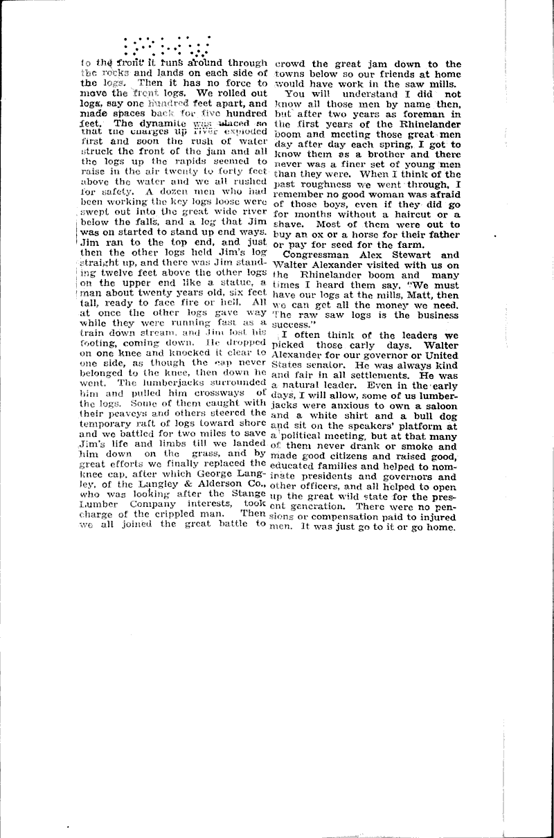 Matt Stapleton tells of old times on the Wisconsin Newspaper Article