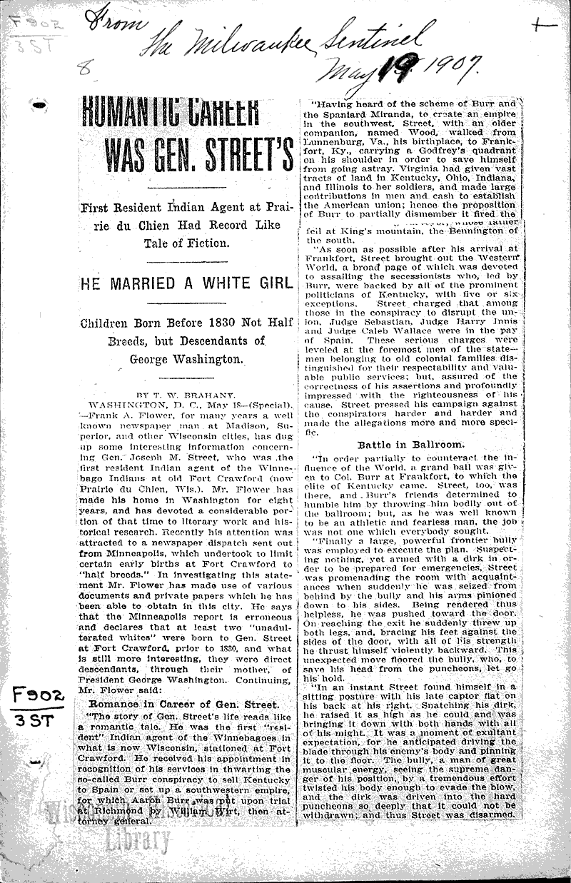  Source: Milwaukee Sentinel Topics: Government and Politics Date: 1907-05-19