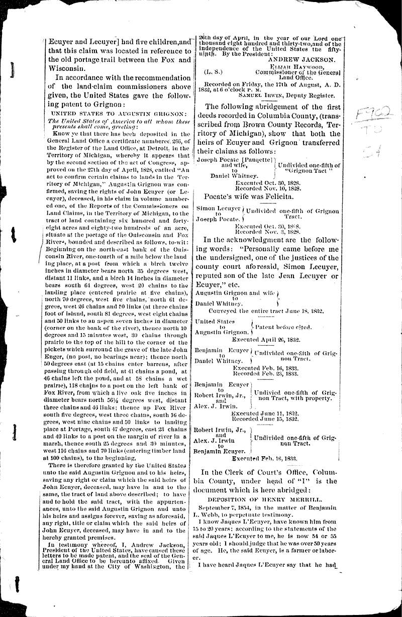  Source: Wisconsin State Register Topics: Government and Politics Date: 1883-06-23