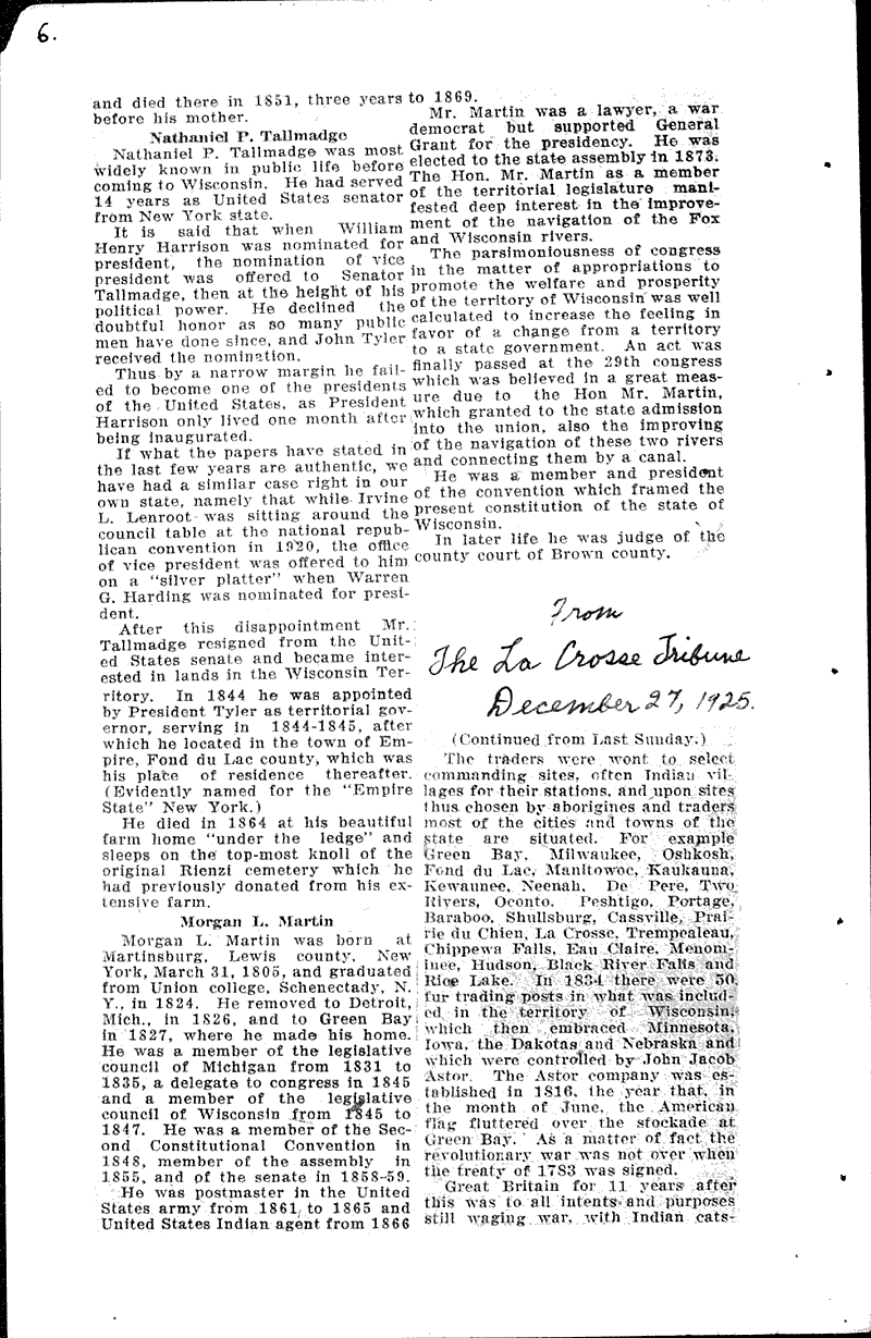  Source: La Crosse Tribune Topics: Government and Politics Date: 1925-12-20