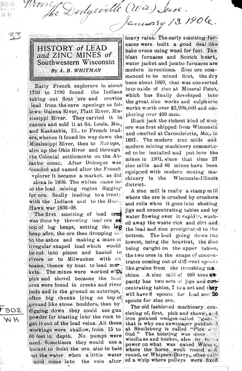  Source: Dodgeville Sun Topics: Industry Date: 1906-01-13
