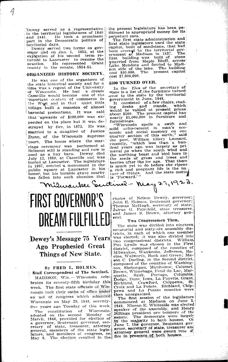  Source: Milwaukee Telegram Date: 1923-05-27