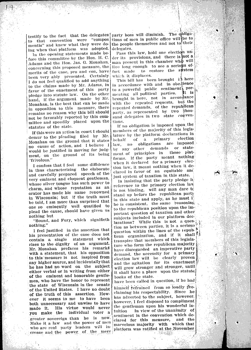  Source: Brodhead Register Topics: Government and Politics Date: 1901-02-27
