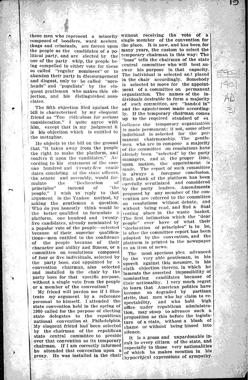  Source: Brodhead Register Topics: Government and Politics Date: 1901-02-27
