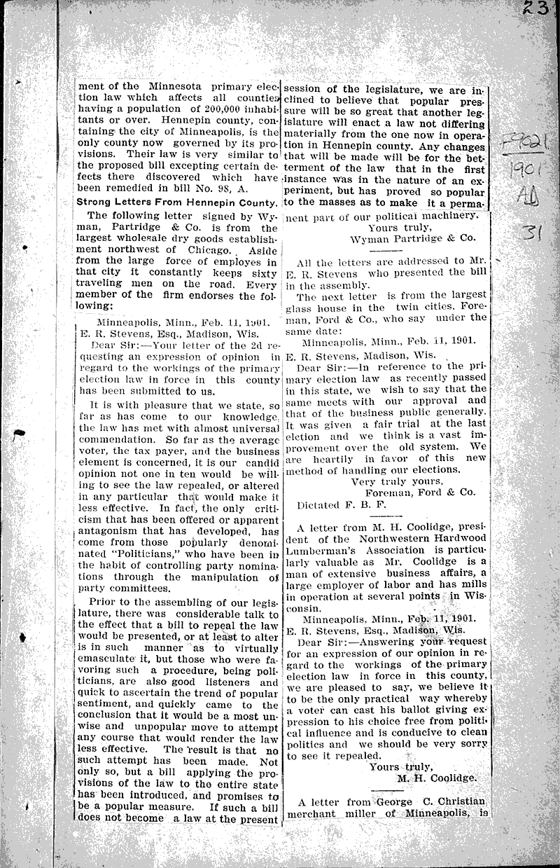  Source: Brodhead Register Topics: Government and Politics Date: 1901-02-27