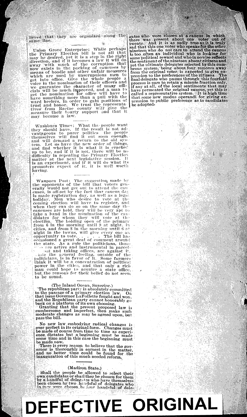  Source: Brodhead Register Topics: Government and Politics Date: 1901-02-27