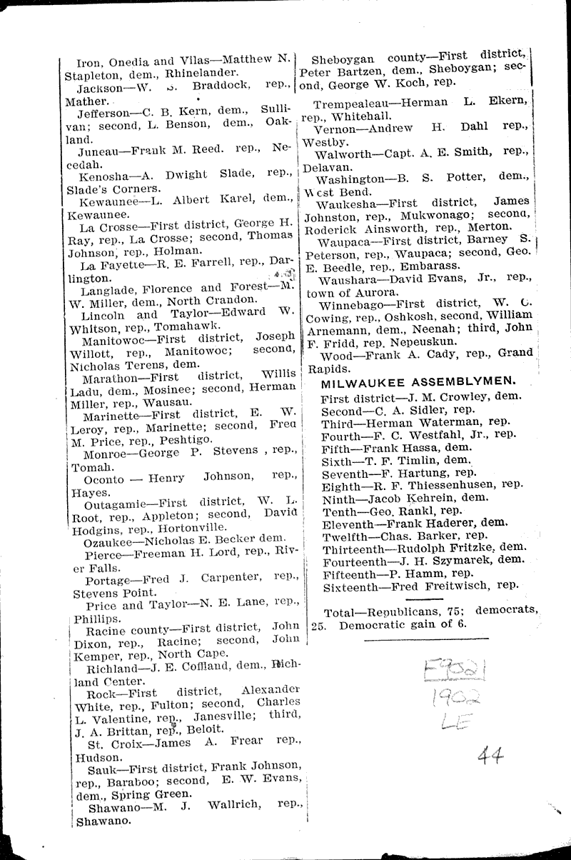  Source: Madison Democrat Topics: Government and Politics Date: 1902-11-07
