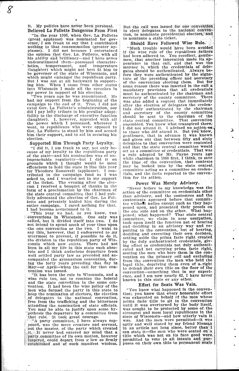  Source: Milwaukee Sentinel Topics: Government and Politics Date: 1904-10-06