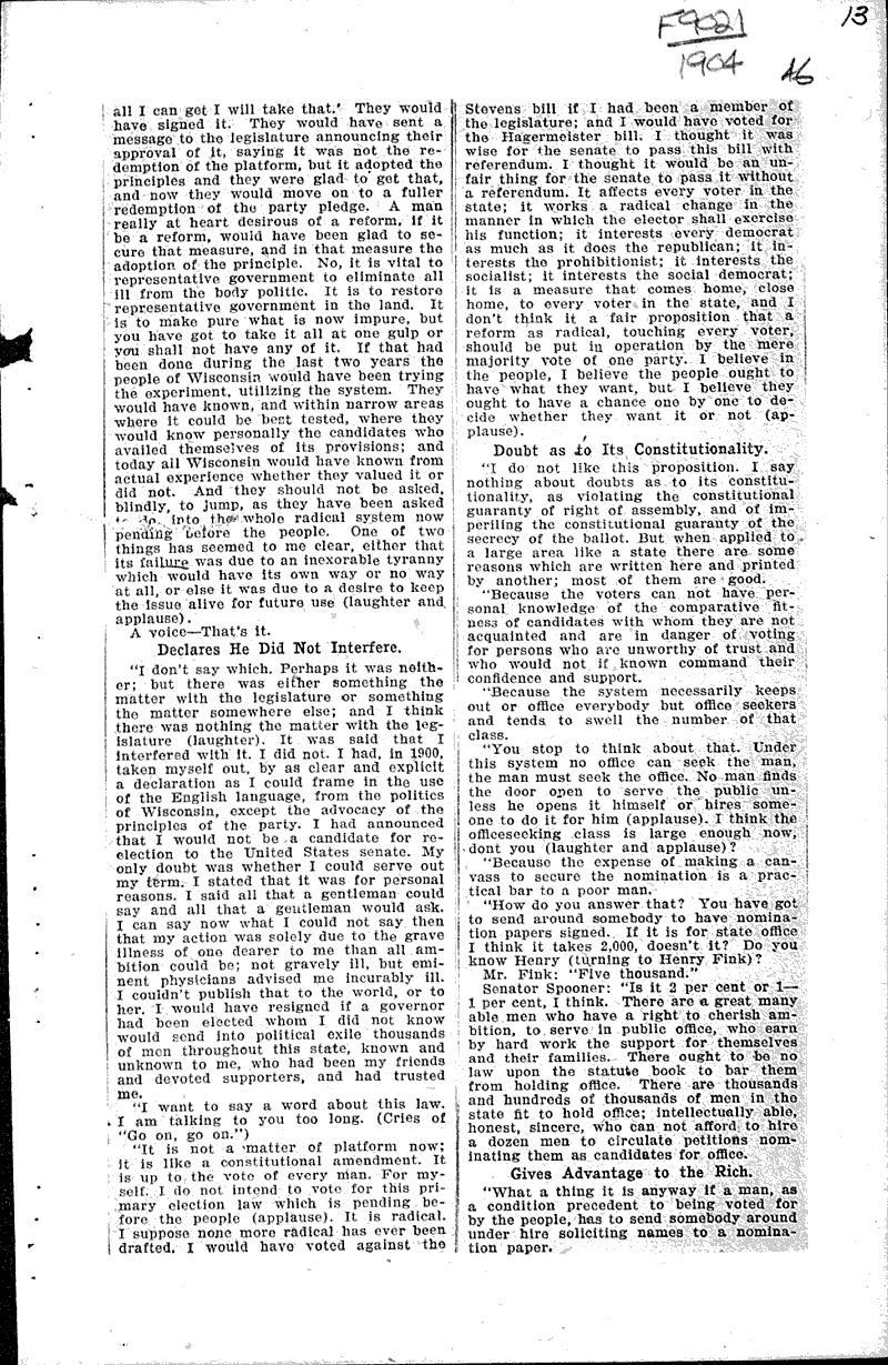  Source: Milwaukee Sentinel Topics: Government and Politics Date: 1904-10-06