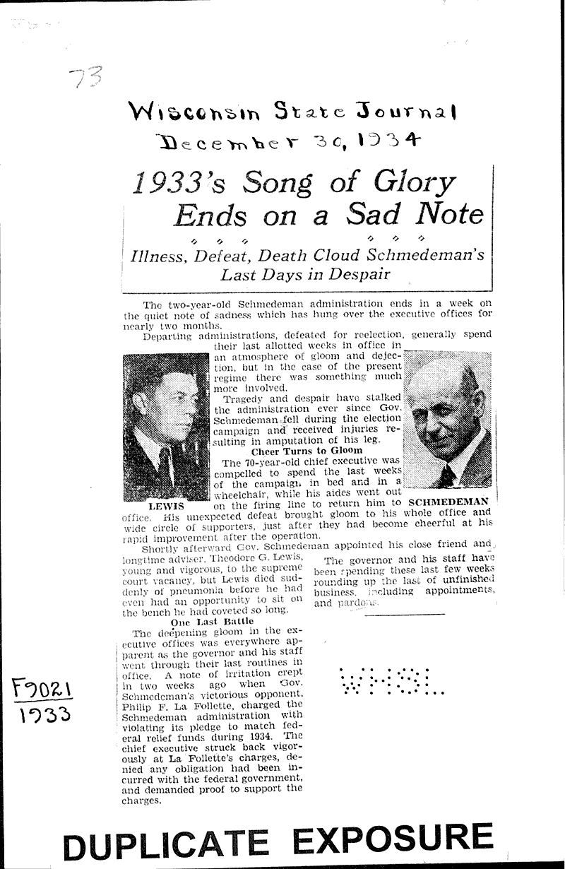  Source: Wisconsin State Journal Topics: Government and Politics Date: 1934-12-30