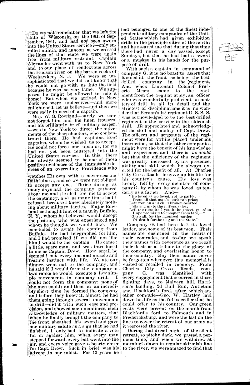  Source: Wisconsin State Journal Topics: Civil War Date: 1888-07-21