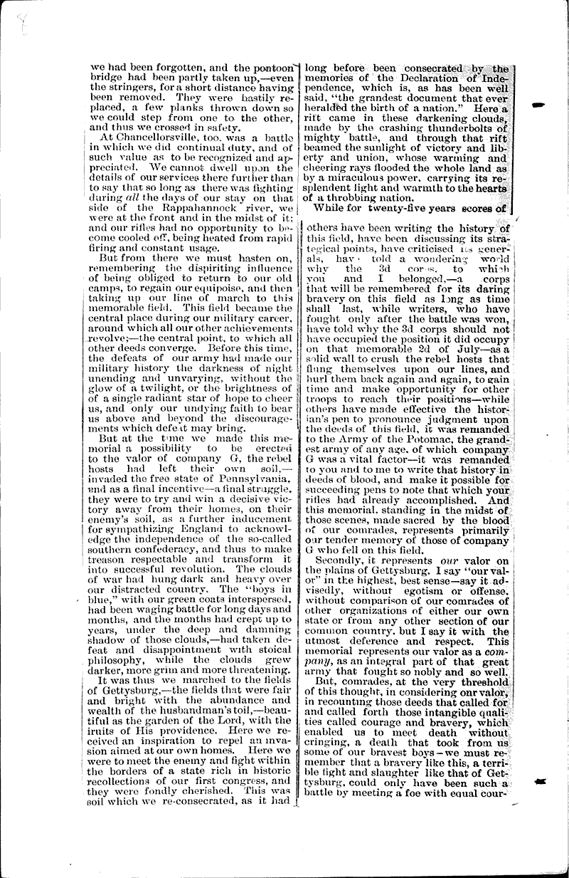  Source: Wisconsin State Journal Topics: Civil War Date: 1888-07-21