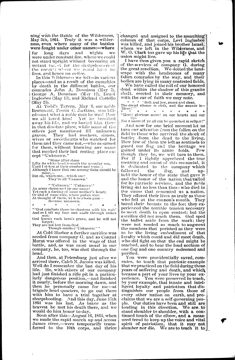  Source: Wisconsin State Journal Topics: Civil War Date: 1888-07-21