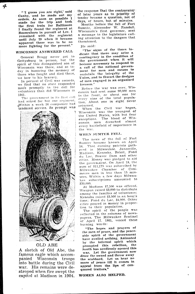  Source: Milwaukee News-Sentinel Topics: Civil War Date: 1938-07-03