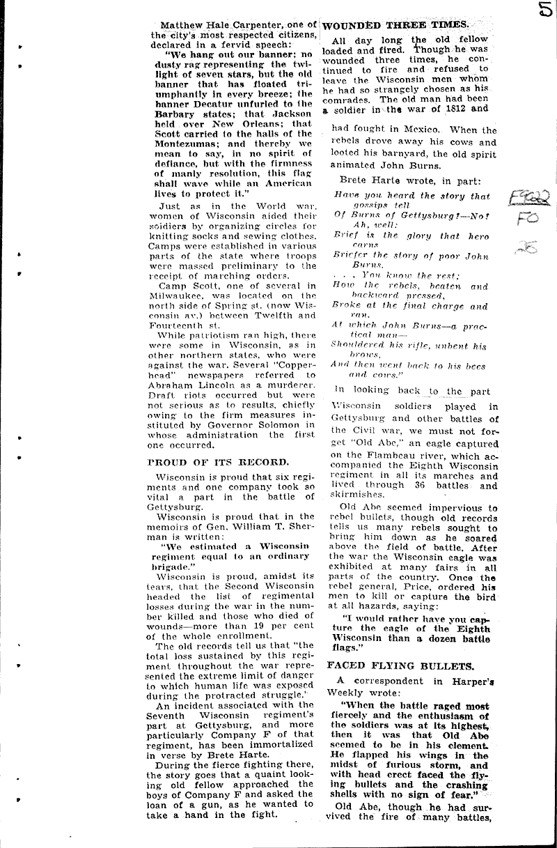  Source: Milwaukee News-Sentinel Topics: Civil War Date: 1938-07-03