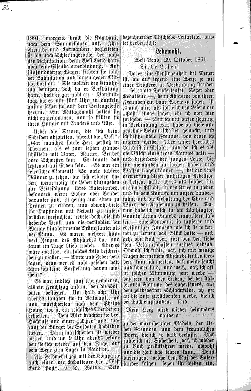  Source: West Bend Beobachter Topics: Civil War Date: 1911-11-03