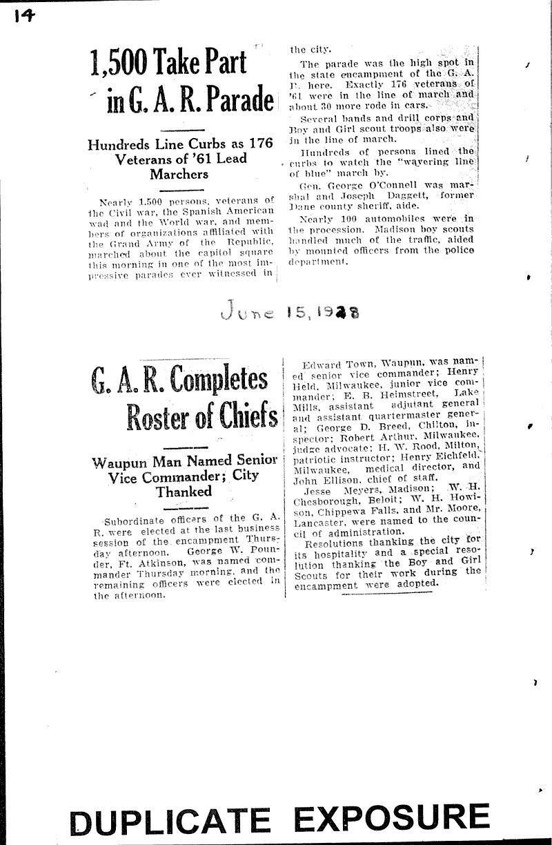  Source: Wisconsin State Journal Topics: Civil War Date: 1928-06-10