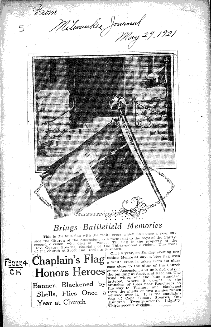  Source: Milwaukee Journal Topics: Wars Date: 1921-05-29