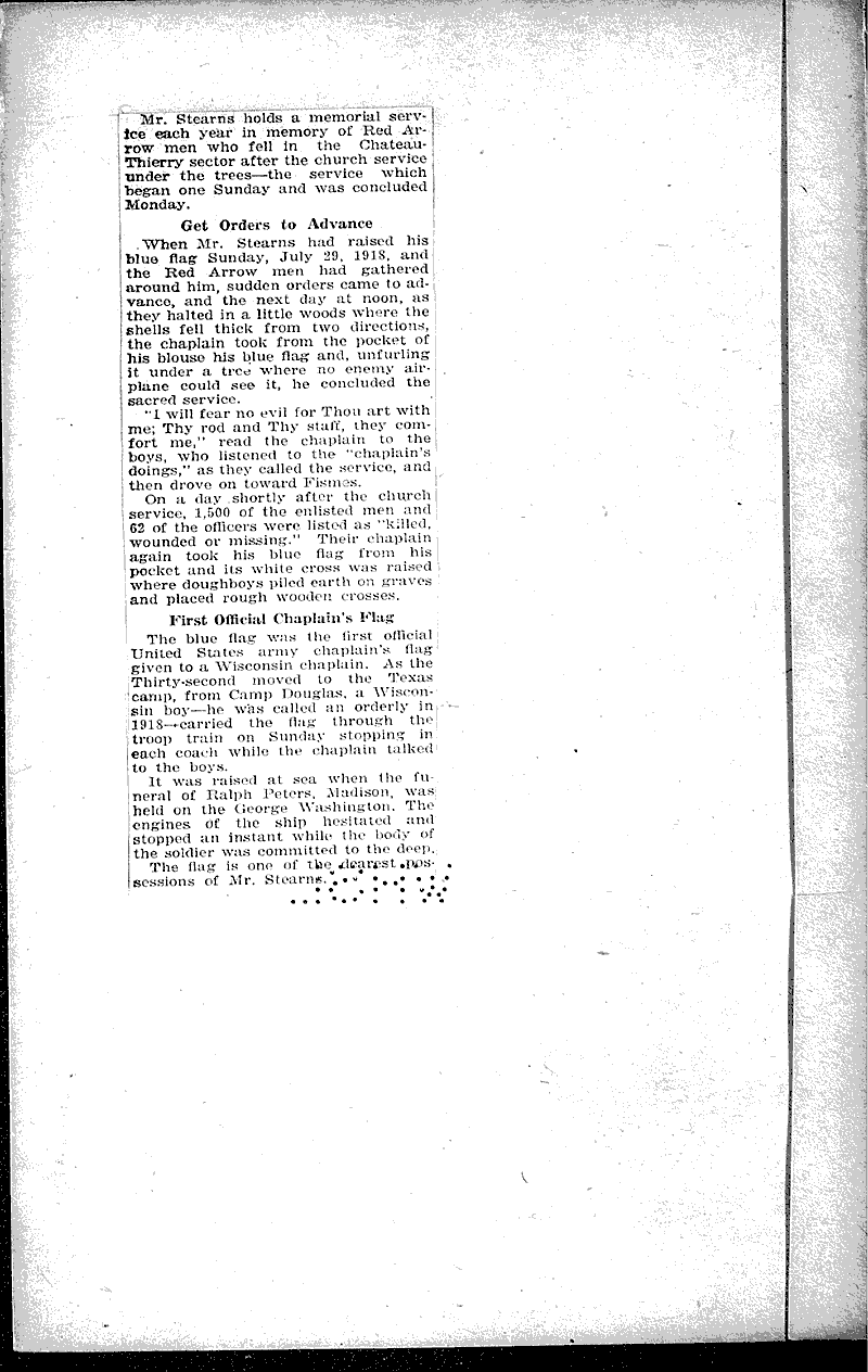  Source: Milwaukee Journal Topics: Wars Date: 1921-05-29