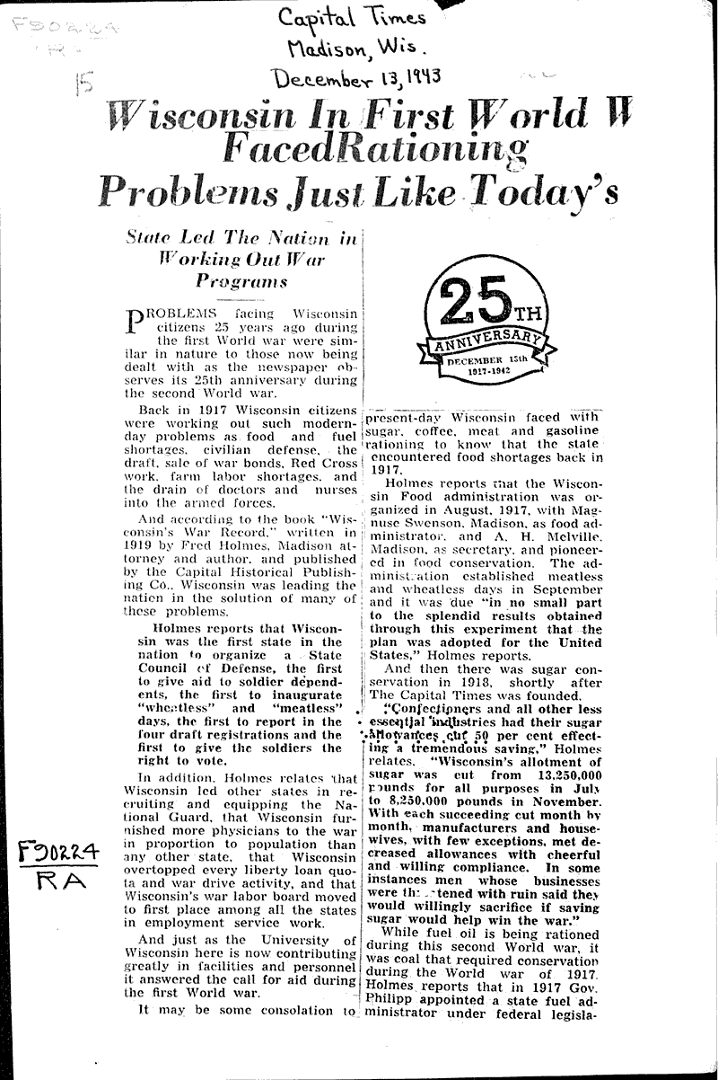  Source: Madison Capital Times Topics: Wars Date: 1943-12-13
