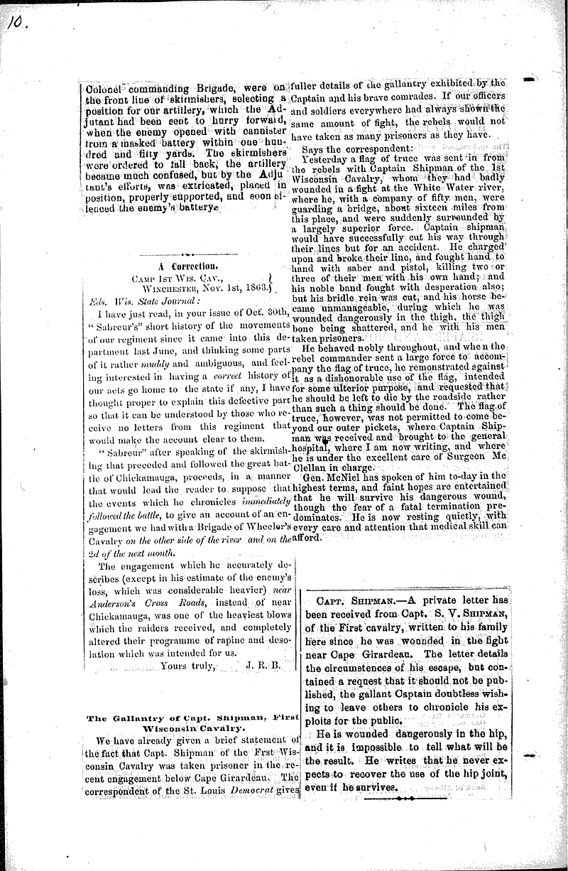  Source: Wisconsin State Journal Topics: Civil War