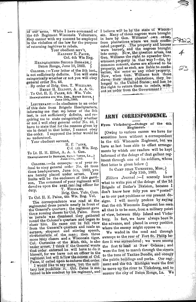  Source: Wisconsin State Journal Topics: Civil War Date: ????-07-09