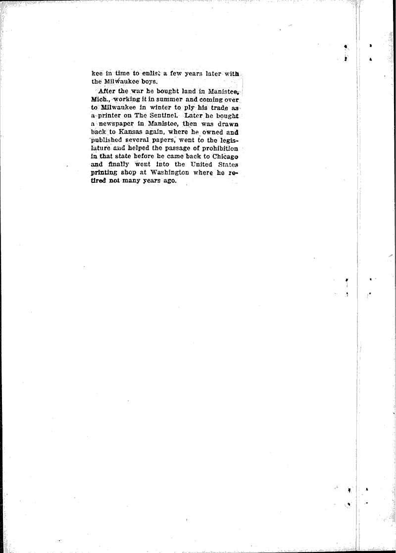  Source: Milwaukee Sentinel Topics: Civil War Date: 1923-05-27