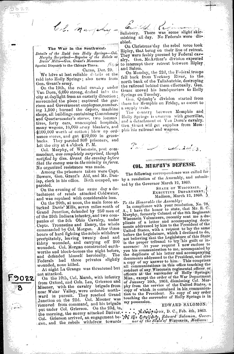  Topics: Civil War Date: 1863-03-24