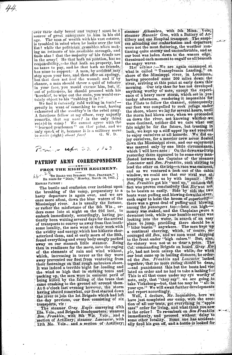  Topics: Civil War Date: 1863-02-25