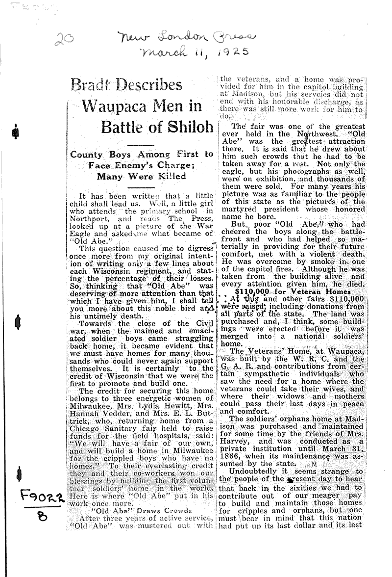  Source: New London Press Topics: Civil War Date: 1925-03-11