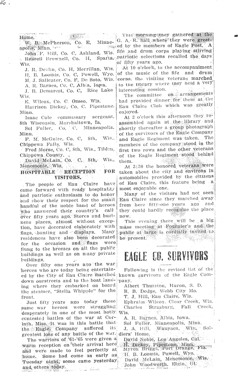  Source: Eau Claire Telegram Topics: Civil War Date: 1912-10-03