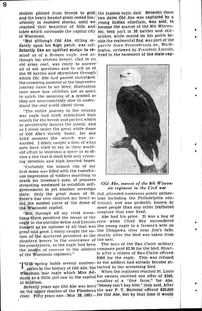 Source: Milwaukee Journal Topics: Civil War Date: 1931-02-08