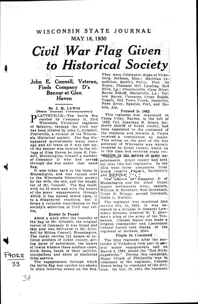  Topics: Civil War Date: 1930-05-18