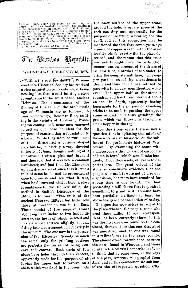  Source: Wisconsin State Journal Topics: Indians and Native Peoples Date: 1878-02-11