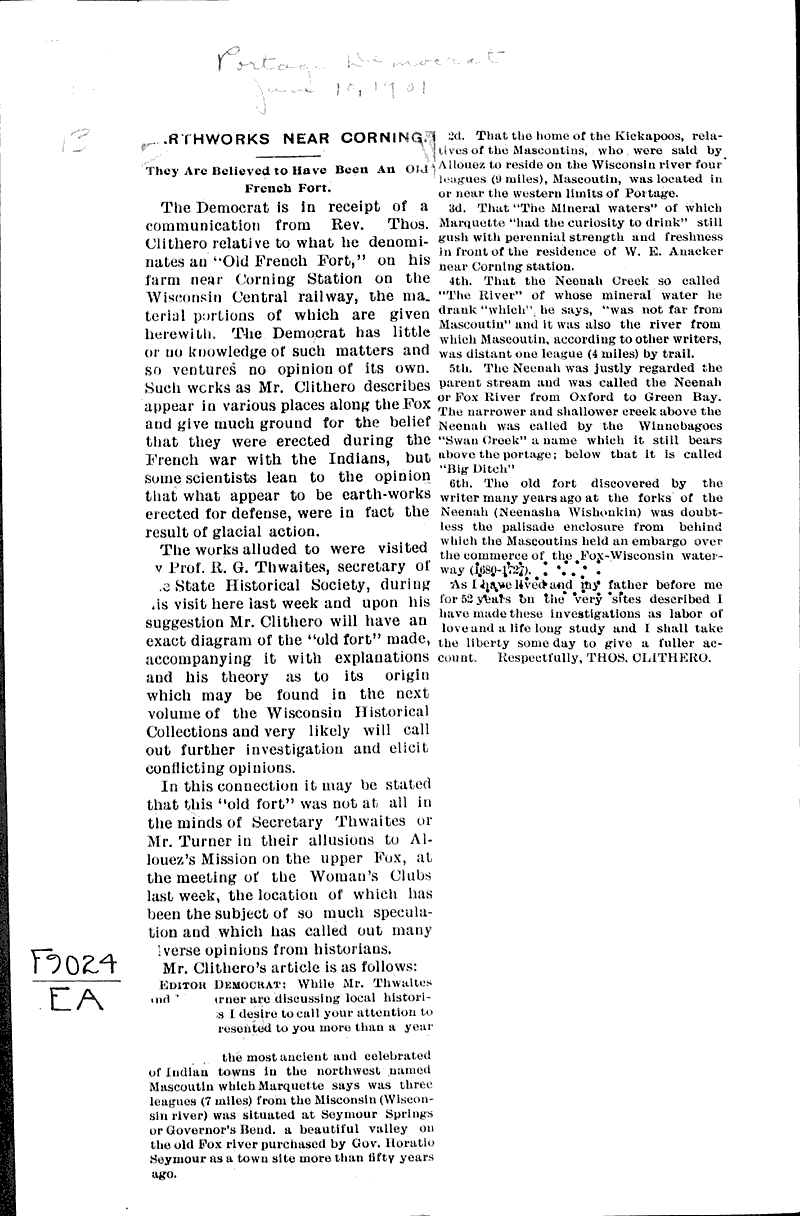  Source: Portage Democrat Topics: Indians and Native Peoples Date: 1901-06-??