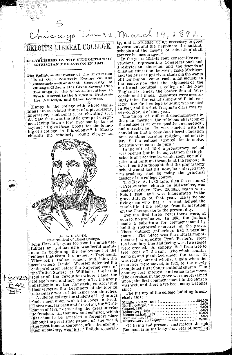  Source: Chicago Times Topics: Education Date: 1892-03-19