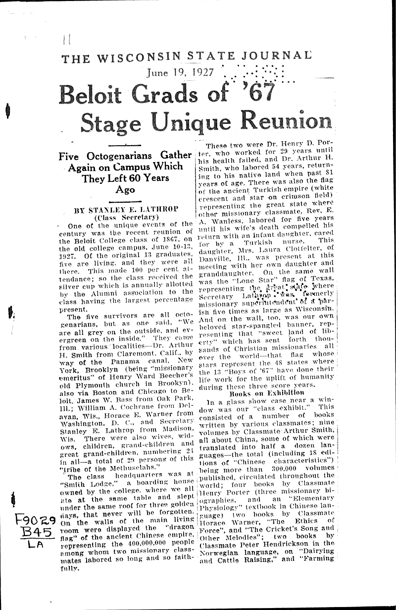 Source: Wisconsin State Journal Topics: Education Date: 1927-06-19