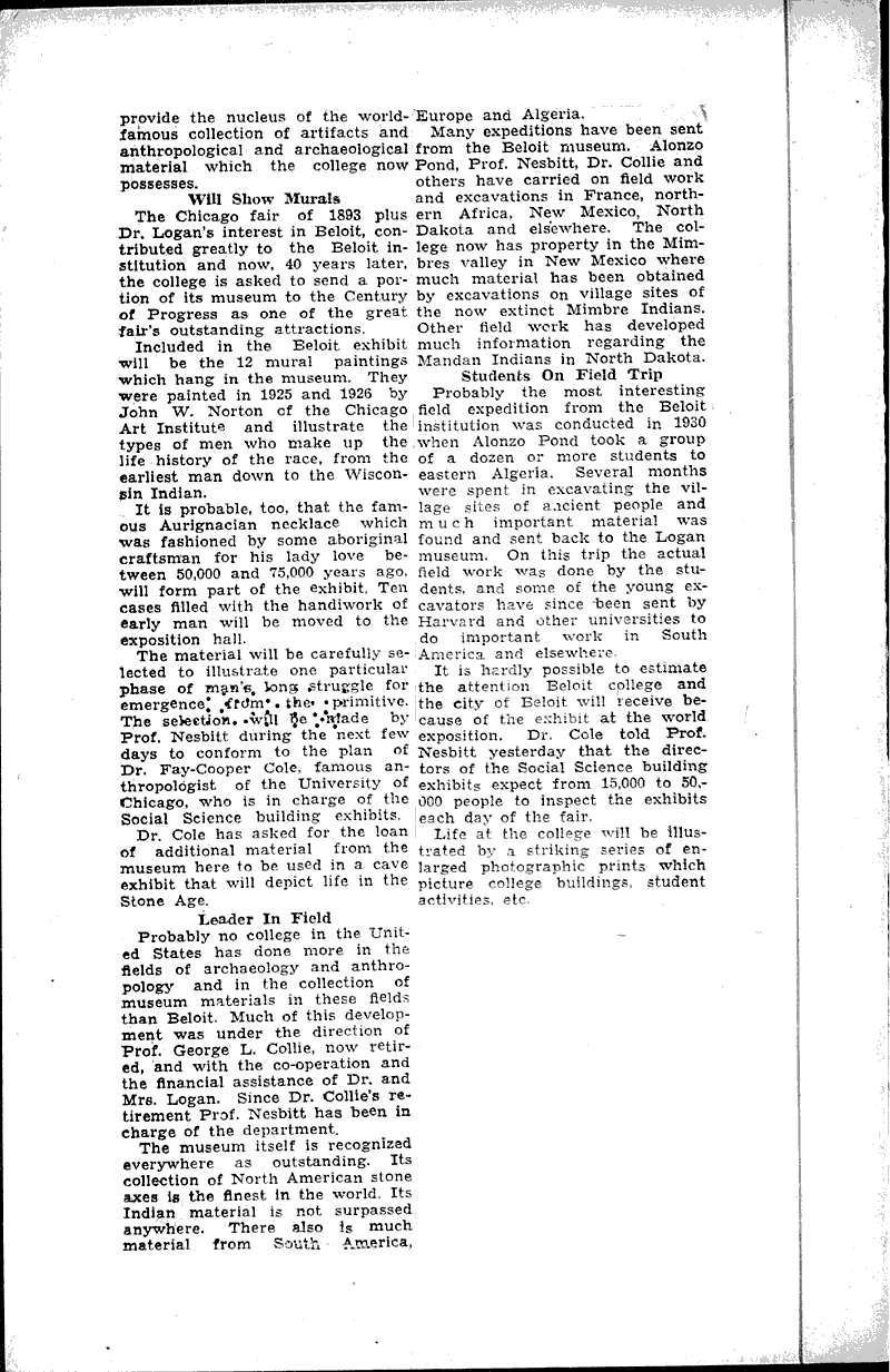  Source: Beloit Daily News Topics: Education Date: 1933-05-19