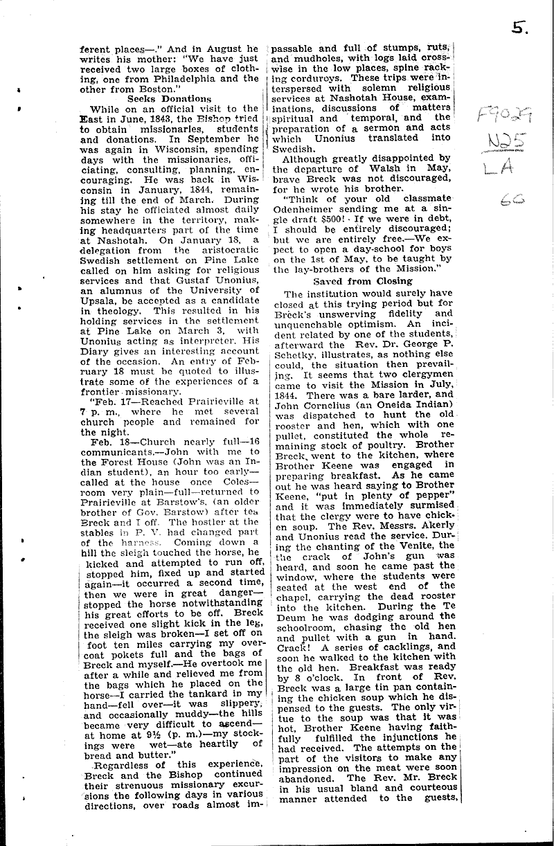  Source: Waukesha Daily Freeman Topics: Church History Date: 1933-10-02