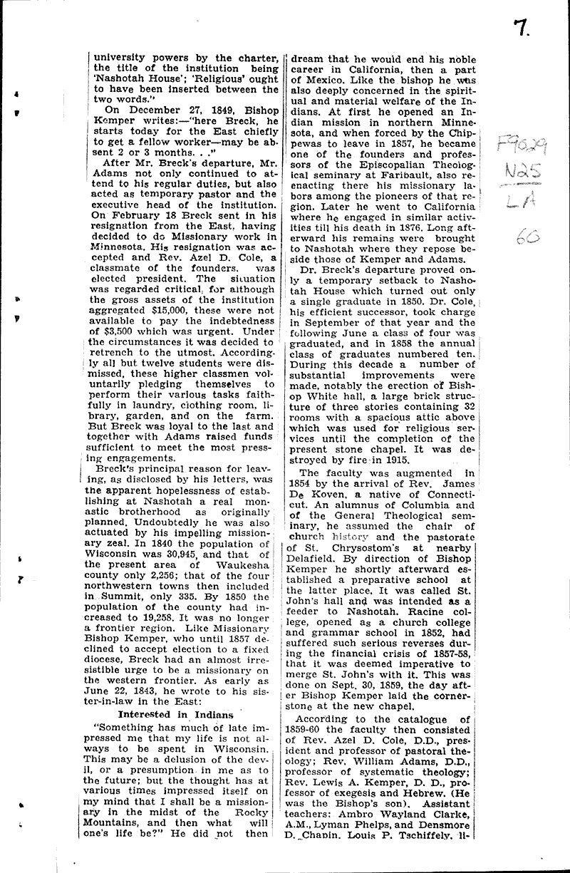  Source: Waukesha Daily Freeman Topics: Church History Date: 1933-10-02