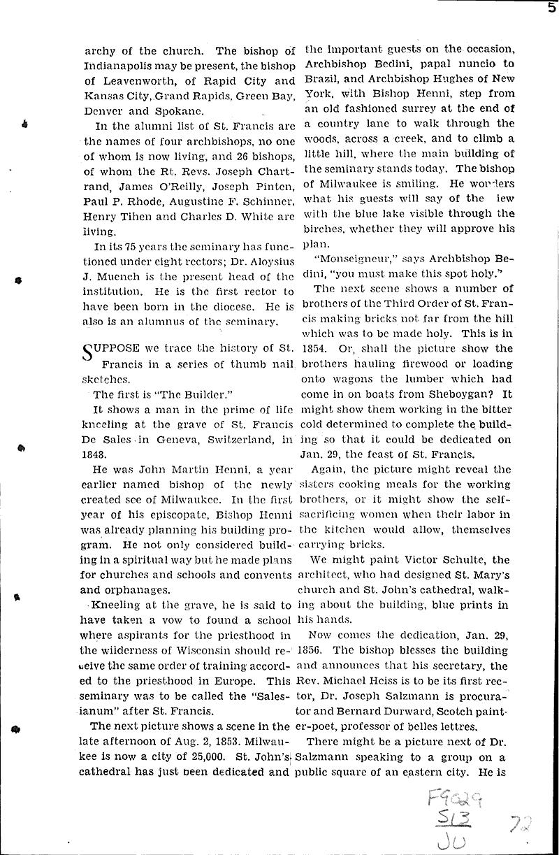  Source: Wisconsin News Topics: Church History Date: 1931-03-02