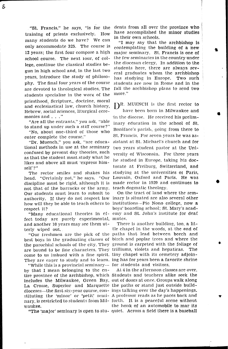  Source: Wisconsin News Topics: Church History Date: 1931-03-02