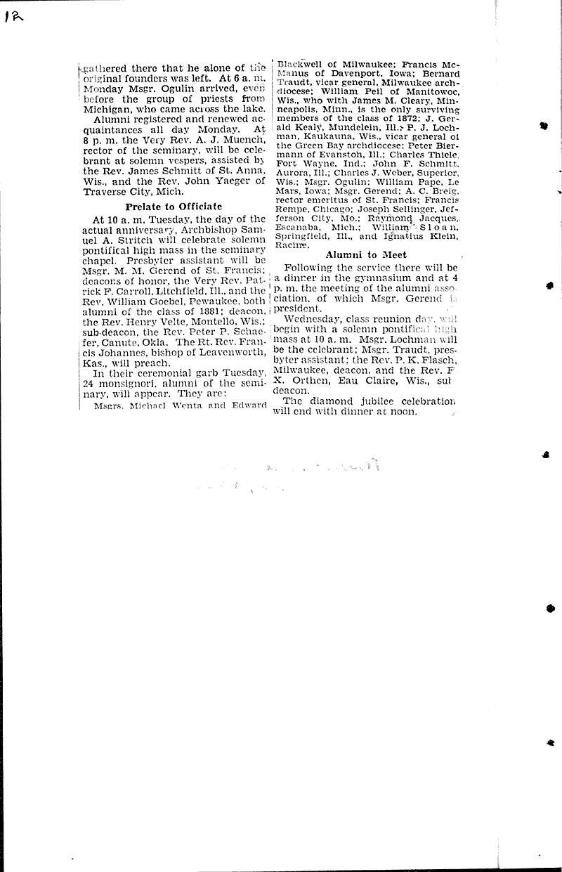  Source: Wisconsin News Topics: Church History Date: 1931-03-02