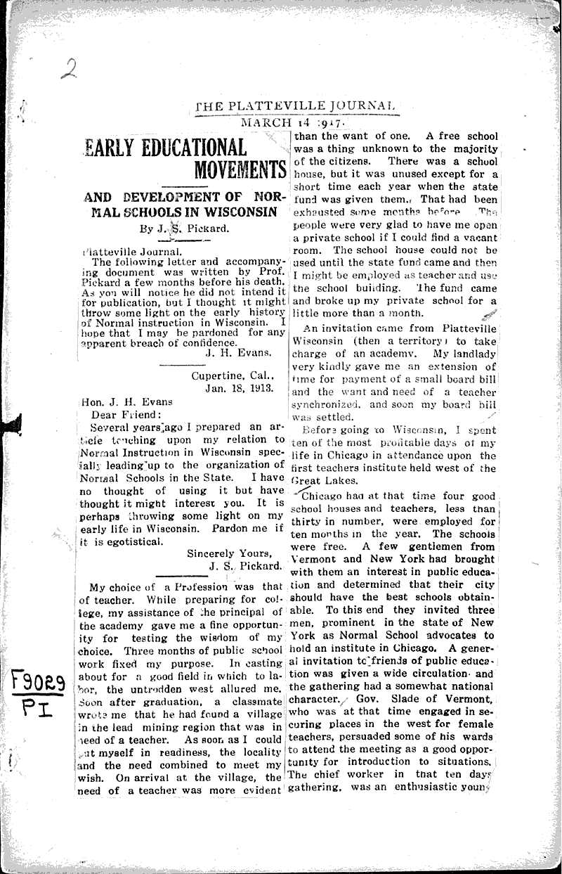  Source: Platteville Journal Topics: Education Date: 1917-03-14