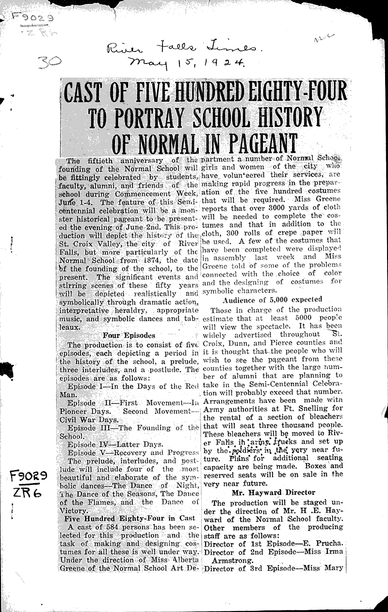  Source: River Falls Times Topics: Education Date: 1924-05-15